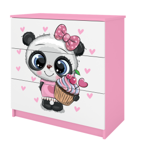 KIDSDREAMS suplikova komoda vzor panda ruzova