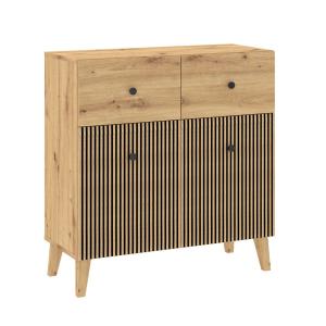 VENEZA kombinovaná komoda 2D2S, dub Artisan/černá