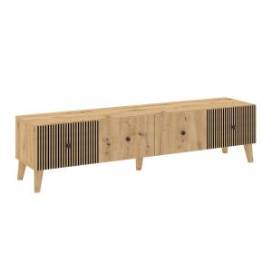 VENEZA televizní stolek 2D, dub Artisan / černá