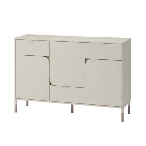 SPILETTO komoda 3-dvéřová se zásuvkami, barva kašmír/dub lanýž