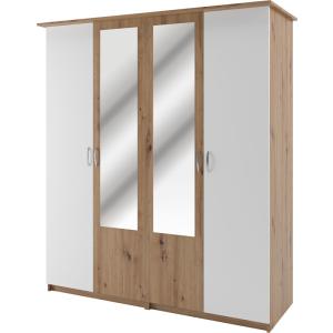 BEKIM šatní skříň 4D, dub Artisan/bílá