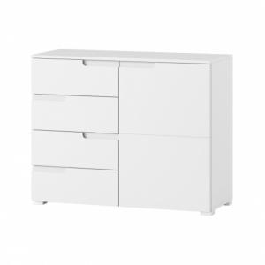 CELENE komoda 5 bílá/bílý lesk