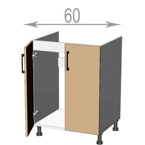 kuchyňská dolní dřezová skříňka šířka 60 cm 2 dvířka