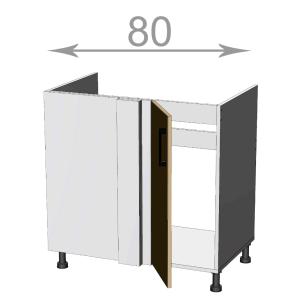 kuchyňská dolní rohová dřezová skříňka šířka 80 cm 1 dvířka dvířka 30 cm