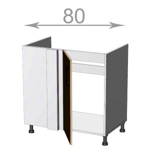 kuchyňská dolní rohová dřezová skříňka šířka 80 cm 1 dvířka dvířka 40 cm