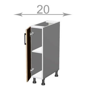 Capri L2082F, kuchyňská skříňka š.20, korpus grafit, dvířka dub Artisan