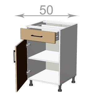 kuchyňská dolní skříňka se suplikem šířka 50 cm 1 suplik 1 dvířka