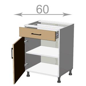 kuchyňská dolní skříňka se suplikem šířka 60 cm 1 suplik 1 dvířka
