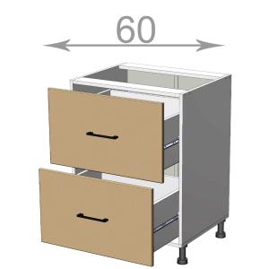 kuchyňská dolní skříňka se zasuvkami šířka 60 cm 2 zasuvky