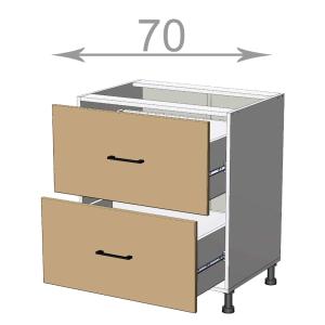 kuchyňská dolní skříňka se zasuvkami šířka 70 cm 2 zasuvky