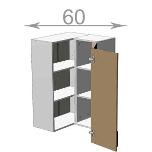 kuchyňská horní vysoká rohová skříňka šířka 60 cm 2 dvířka lomene