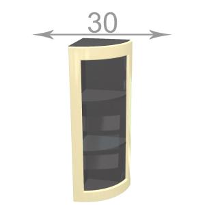 kuchyňská horní vysoká rohová vitrina šířka 30 cm 1 dvířka okruhle