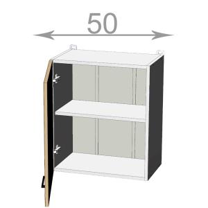 Capri W5057, kuchyňská vysoká skříňka nad digestoř š.50, korpus grafit, dvířka dub Artisan