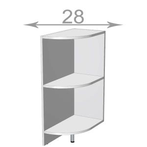 dolní rohový regál š.28, v.82, Modena LR2882, bílá