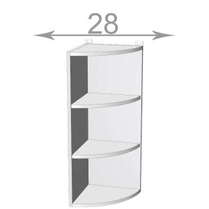 horní rohový regál š.28, v.72, Modena WR2872, bílá