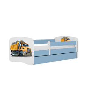 KIDSDREAMS detska postel se zasuvkou 80x180 vzor nakladni auto modra