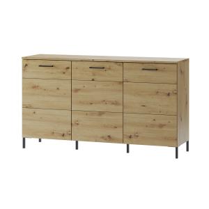 LOVENA 36 široká komoda, dub artisan/černá