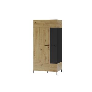 LOVENA 70 šatní skříň, dub artisan/černá