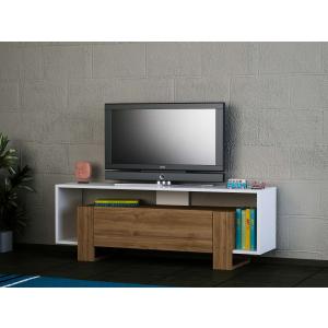 MARRY uzky TV stolek bila orech