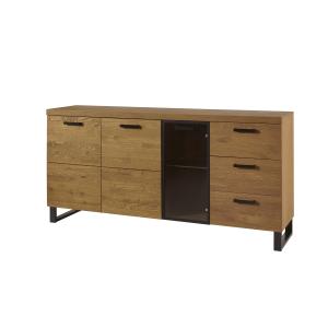 MAGNOLIA 47 kombinovaná komoda, dub rustikál/černá