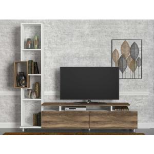 PULIT vysoky TV stolek bila orech