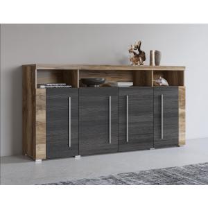 POUND šuplíková komoda 4S, ořech Satin/touchwood