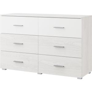 ROMER komoda 6 zásuvek, bílá/light artwood