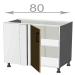 Capri BC80822, kuchyňská rohová skříňka š.80, korpus grafit, dvířka dub Craft šedý