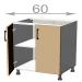 Capri L6082, kuchyňská skříňka š.60, korpus dub Sonoma, dvířka grafit