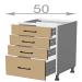 Capri LD31S5082, kuchyňská šuplíková skříňka š.50, korpus dub Sonoma, dvířka grafit