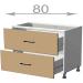 Capri LD11S8082, kuchyňská šuplíková skříňka š.80, korpus grafit, dvířka dub Craft šedý